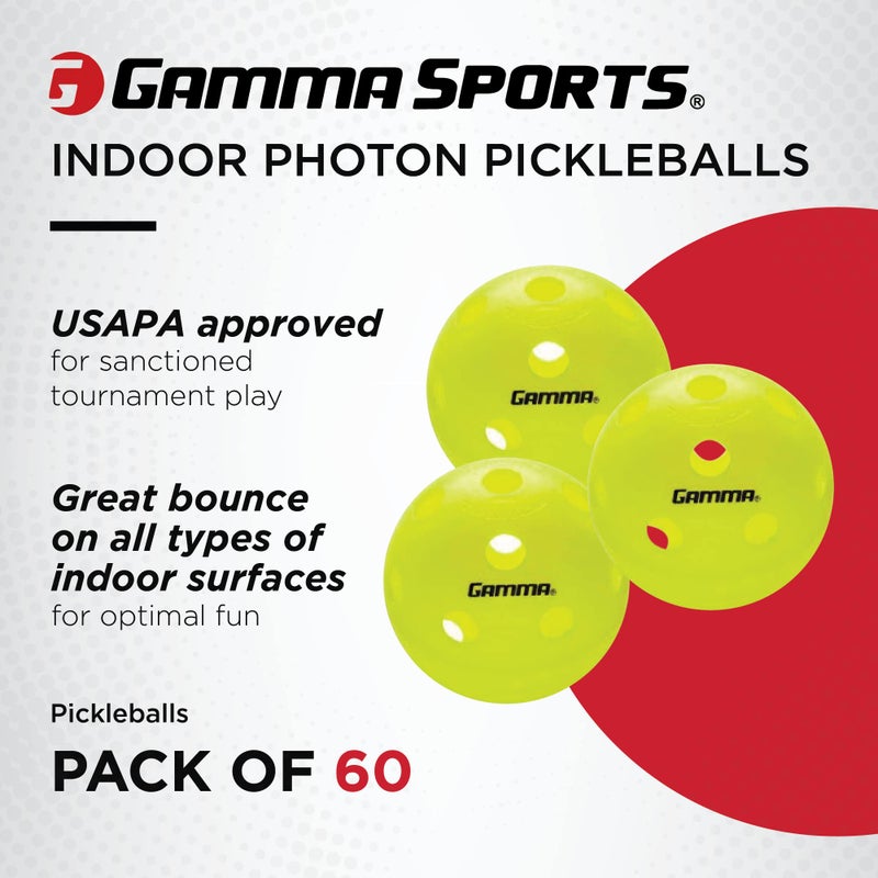 Gamma عبوة كرات البيكل بال داخلية من غاما فوتون عدد 60، معتمدة من USAPA، عالية الوضوح، متينة ومتوازنة للغاية - Image 2